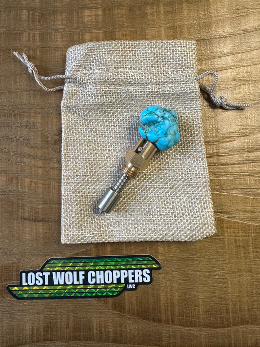 Turquoise S&S Enrichener Choke Knob.