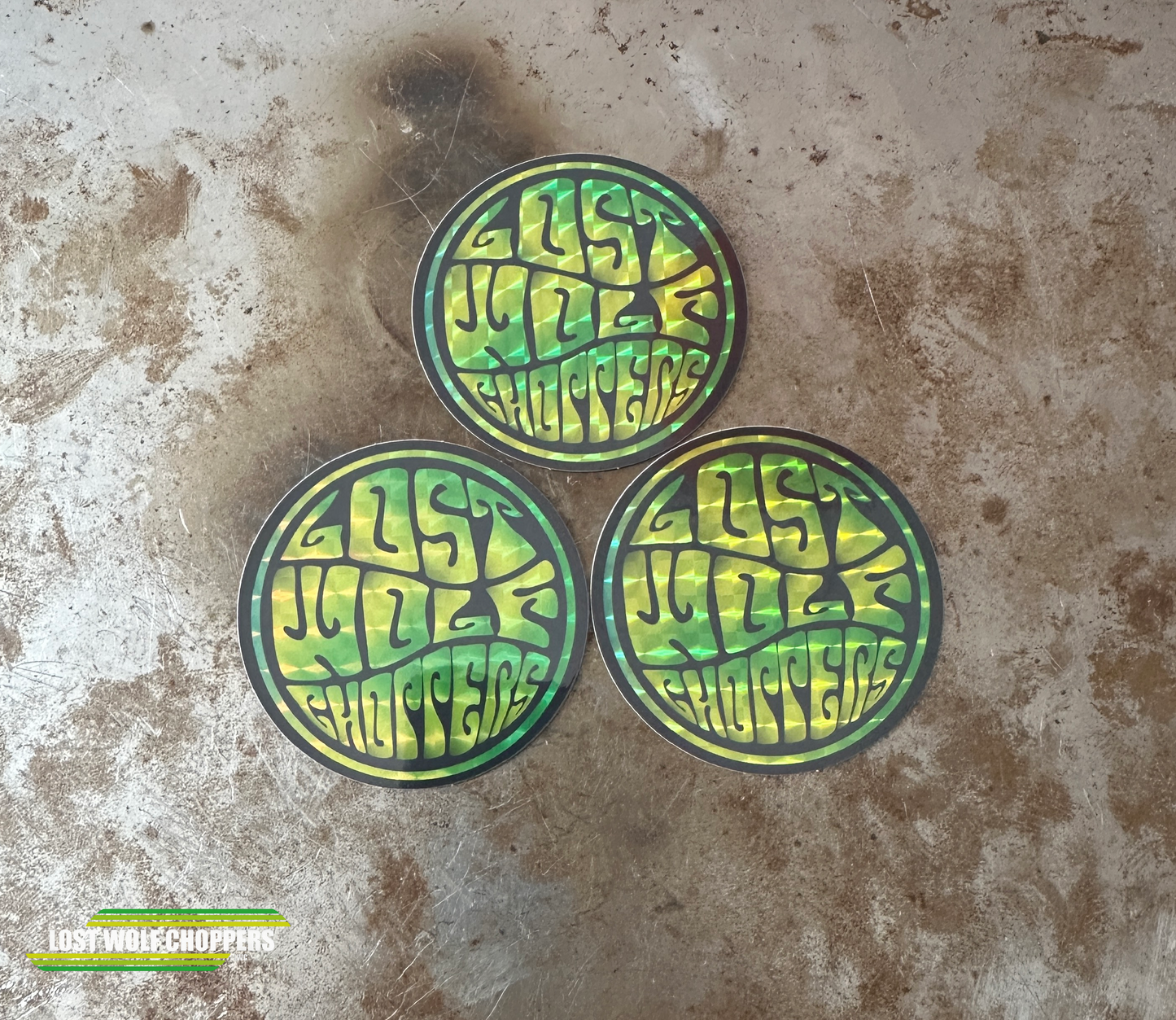 Round Lost Wolf Choppers Stickers