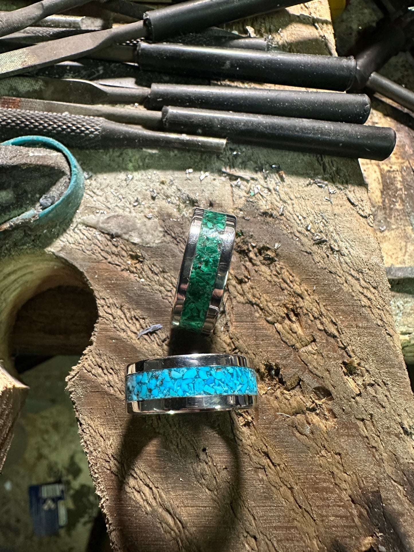 Inlay ring Native American inspired