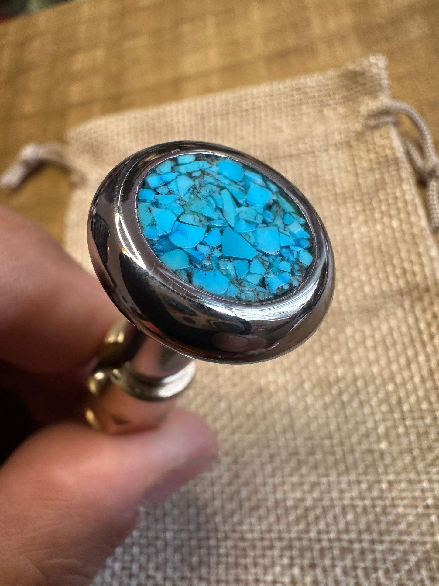 Arizona Turquoise Inlay S&S Enricher Choke Knob (Long)