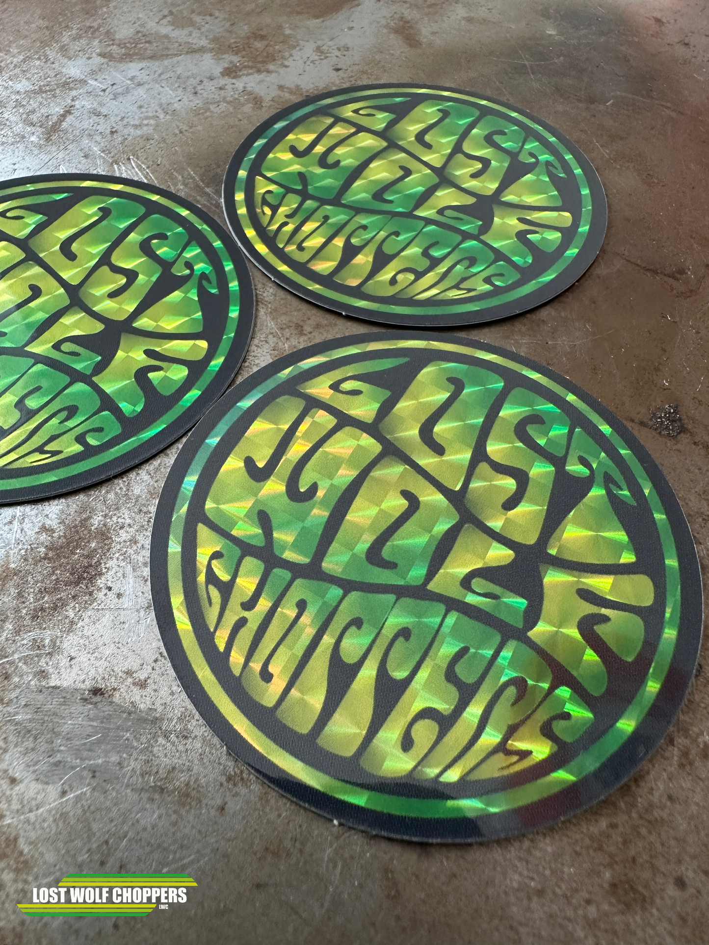 Round Lost Wolf Choppers Stickers