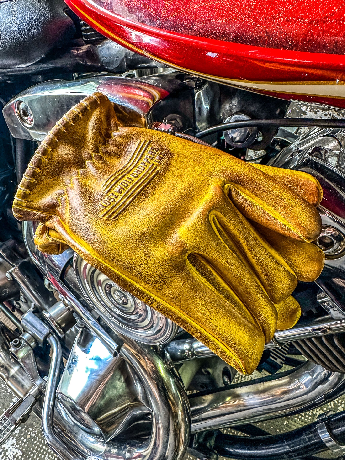 Lost Wolf Choppers Gloves Burnt Yellow