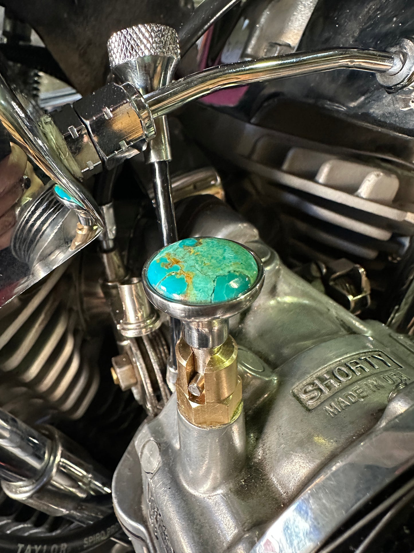 Kingman Arizona Turquoise S&S Enricher Choke Knob Short