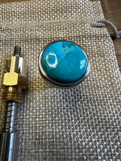 Kingman Arizona Turquoise S&S Enricher Choke Knob Long (Raw)