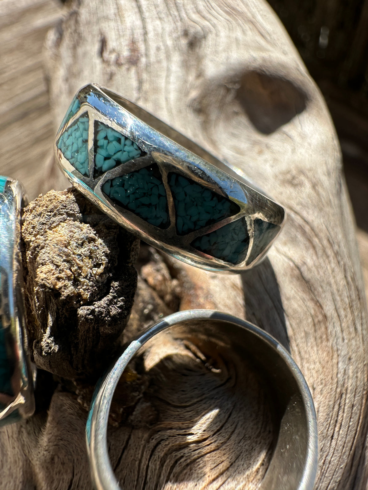 Sterling silver turquoise inlay ring.