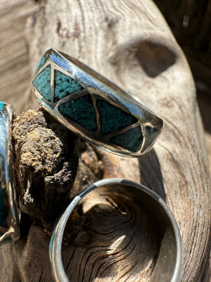 Sterling silver turquoise inlay ring.