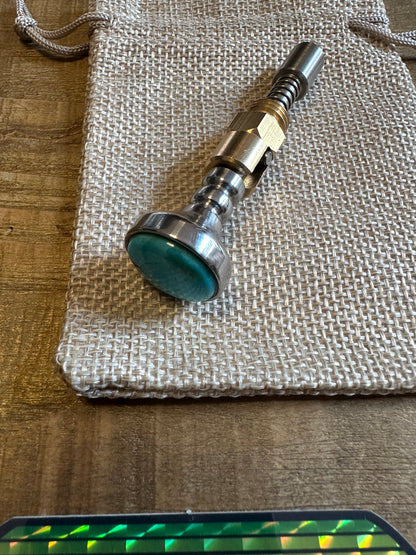Kingman Arizona Turquoise S&S Enricher Choke Knob (Striped Long)