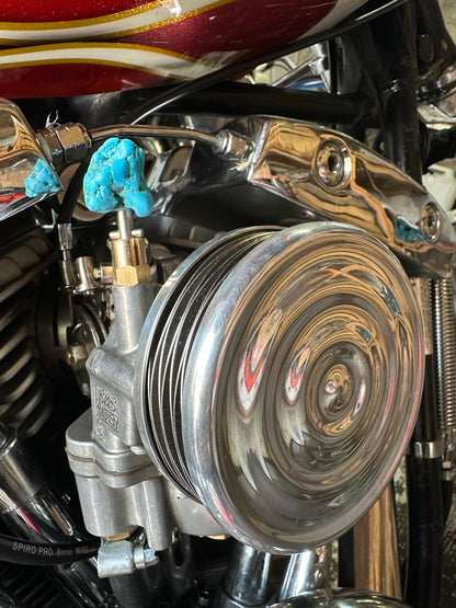 Turquoise S&S Enricher Choke Knob.