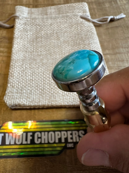 Kingman Arizona Turquoise S&S Enricher Choke Knob (Striped Long)