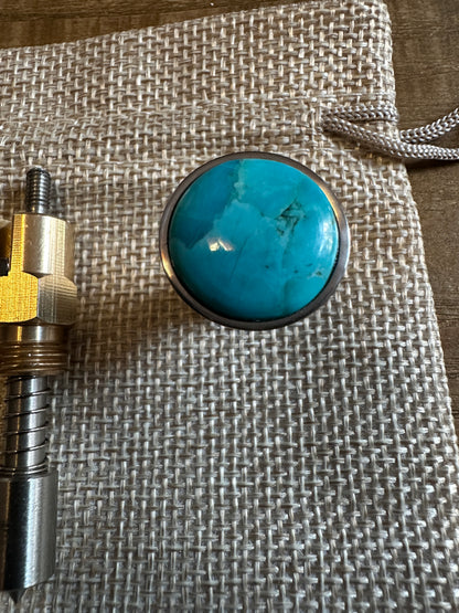 Kingman Arizona Turquoise S&S Enricher Choke Knob (Striped Chalice)
