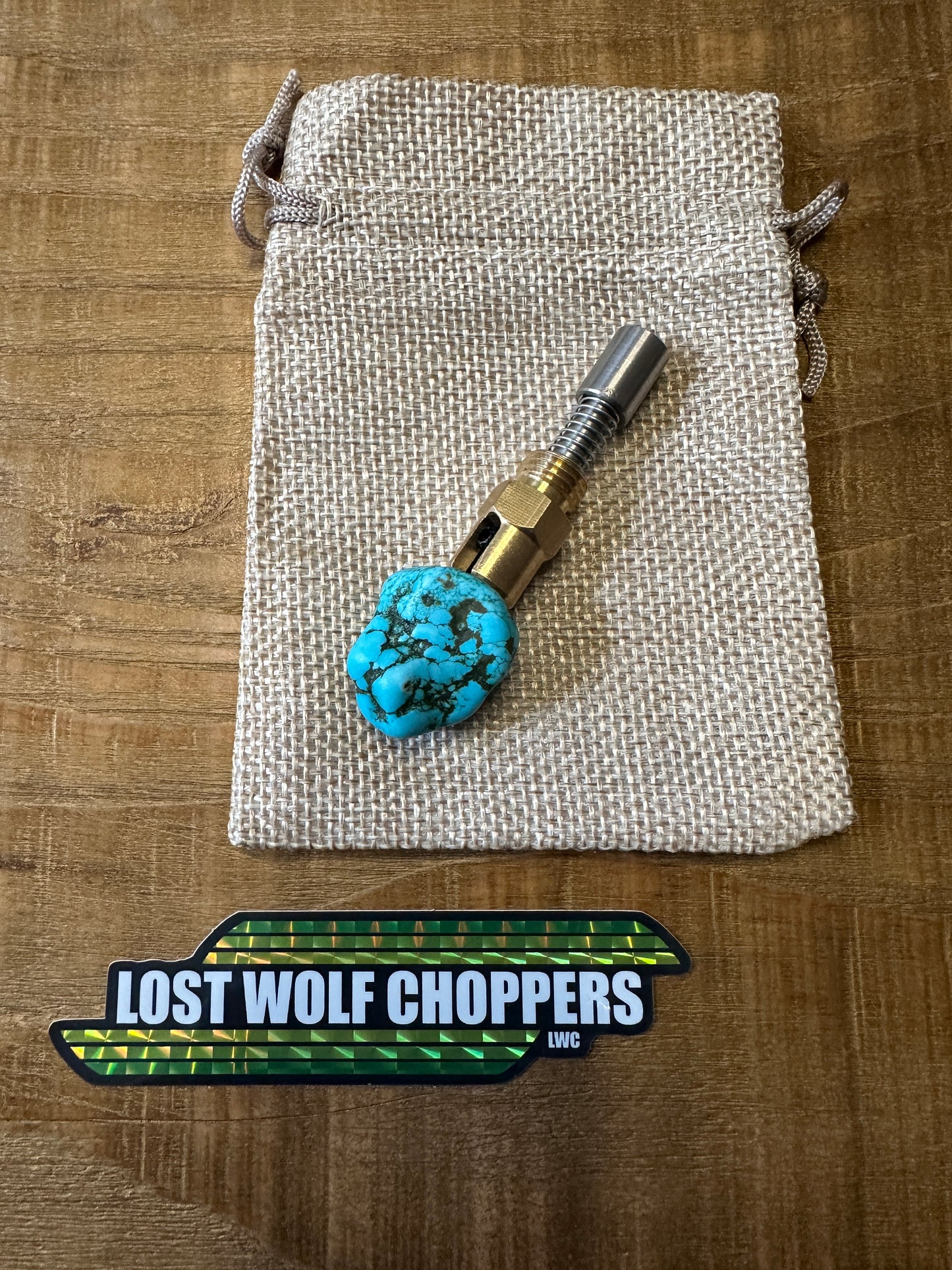 Turquoise S&S Enricher choke knob.