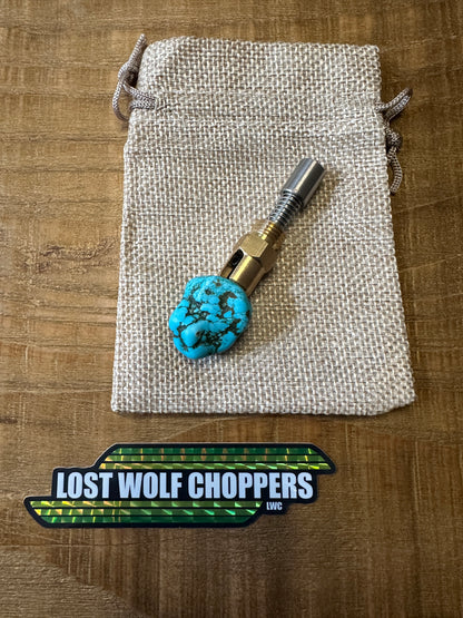 Turquoise S&S Enricher choke knob.