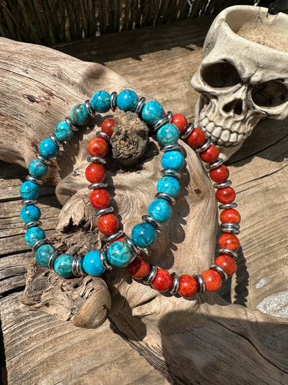 Arizona Turquoise / Sponge Coral Bracelets