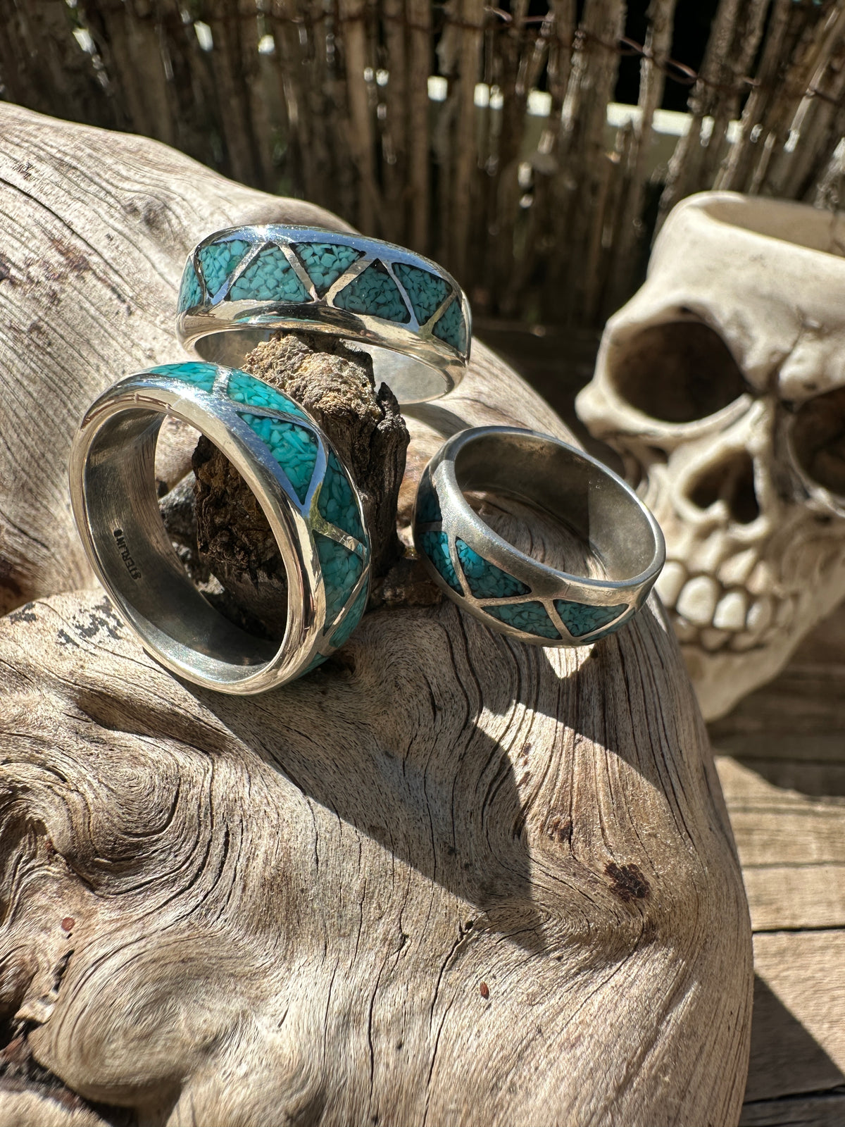 Sterling silver turquoise inlay ring.