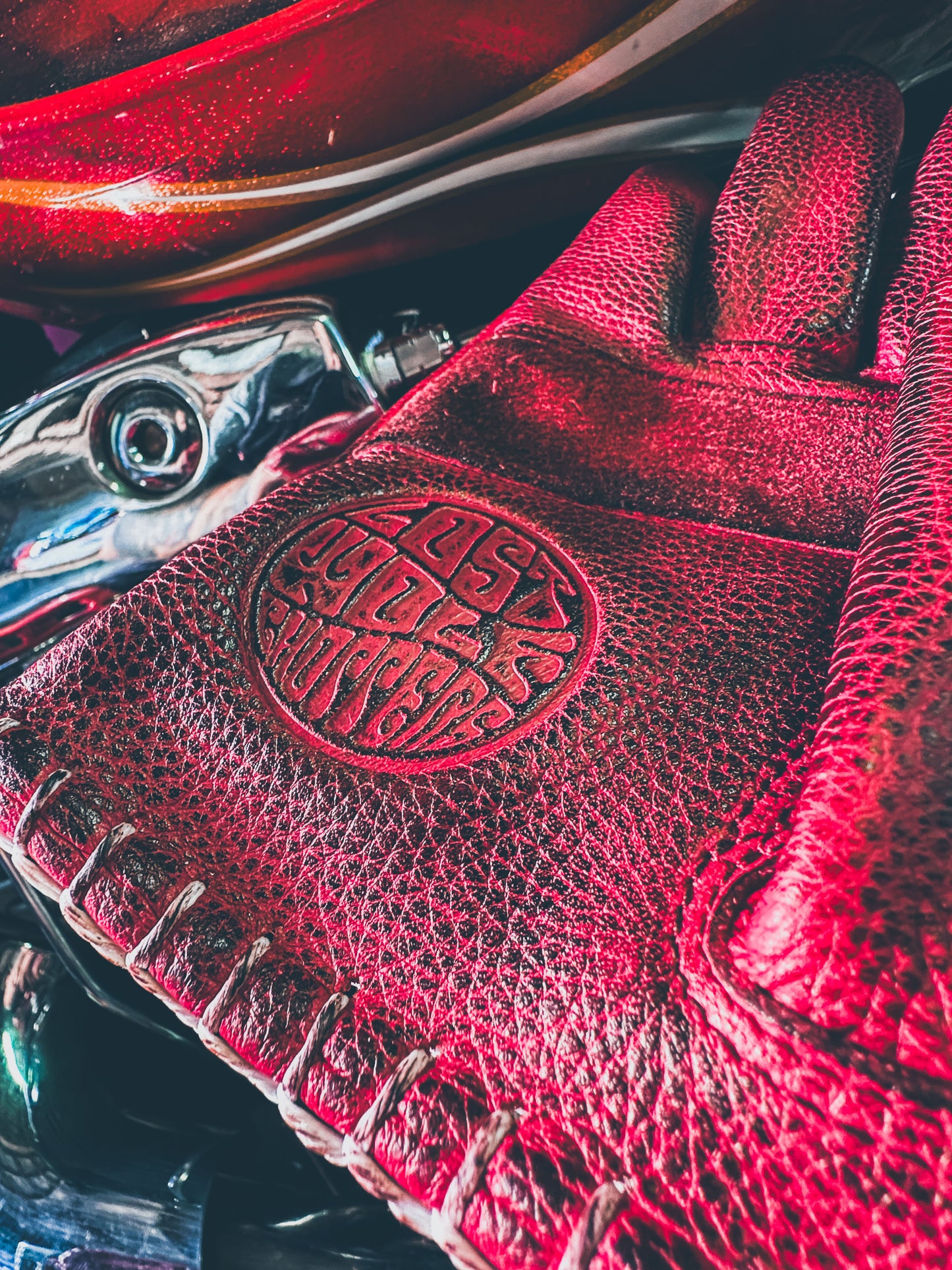 Lost Wolf Choppers Gloves Burnt Red