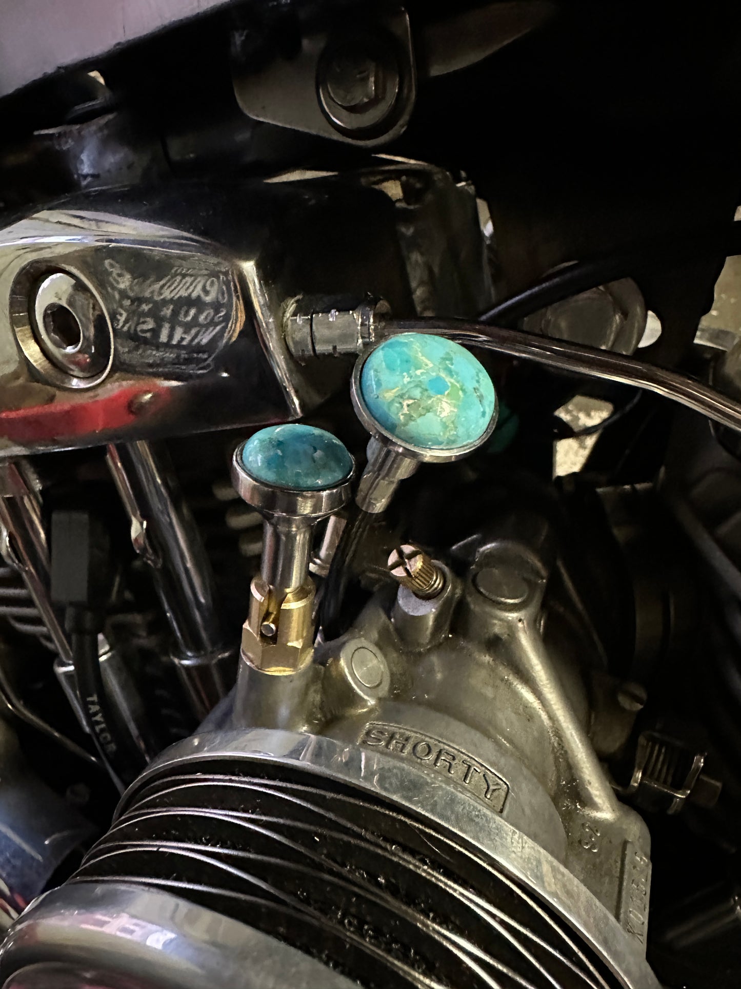 Arizona Turquoise S&S Enricher Choke Knob Long