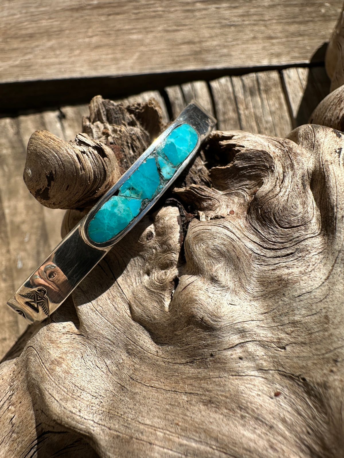 Sterling Silver Cuff, Kingman Turquoise.