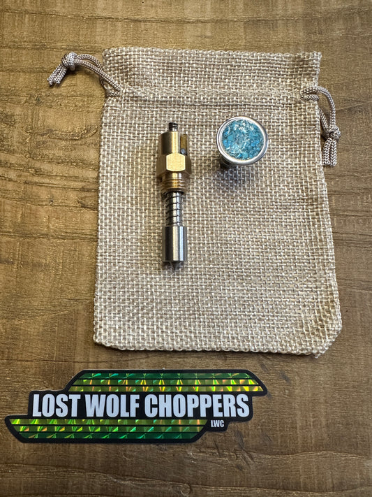 Arizona Turquoise Inlay S&S Enricher Choke Knob (Striped Chalice)