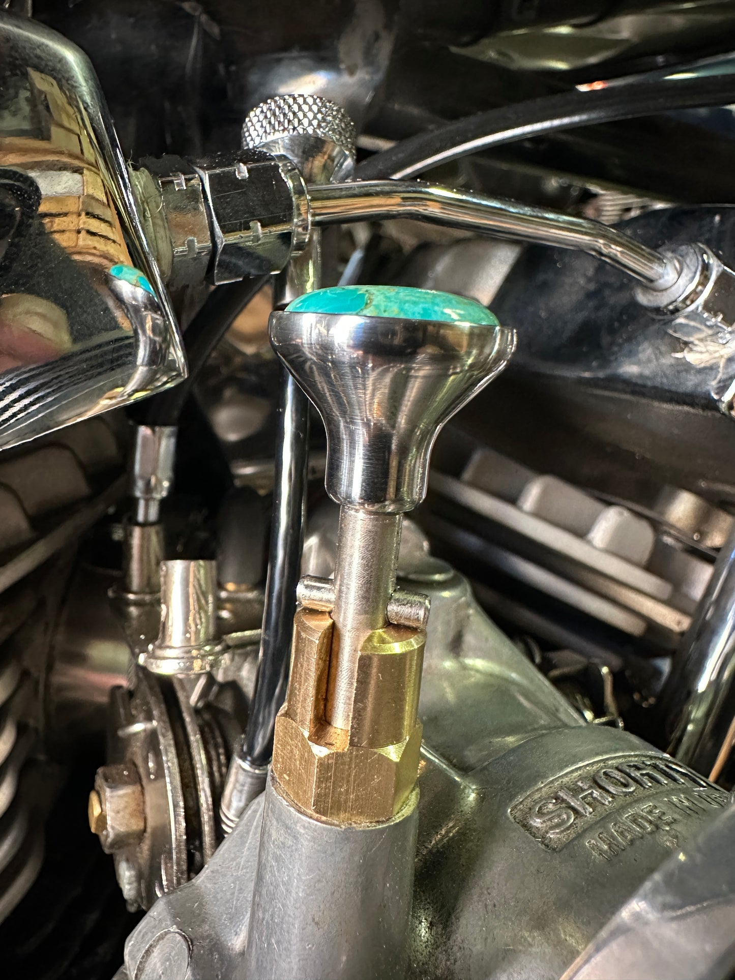 Kingman Arizona Turquoise S&S Enricher Choke Knob Short