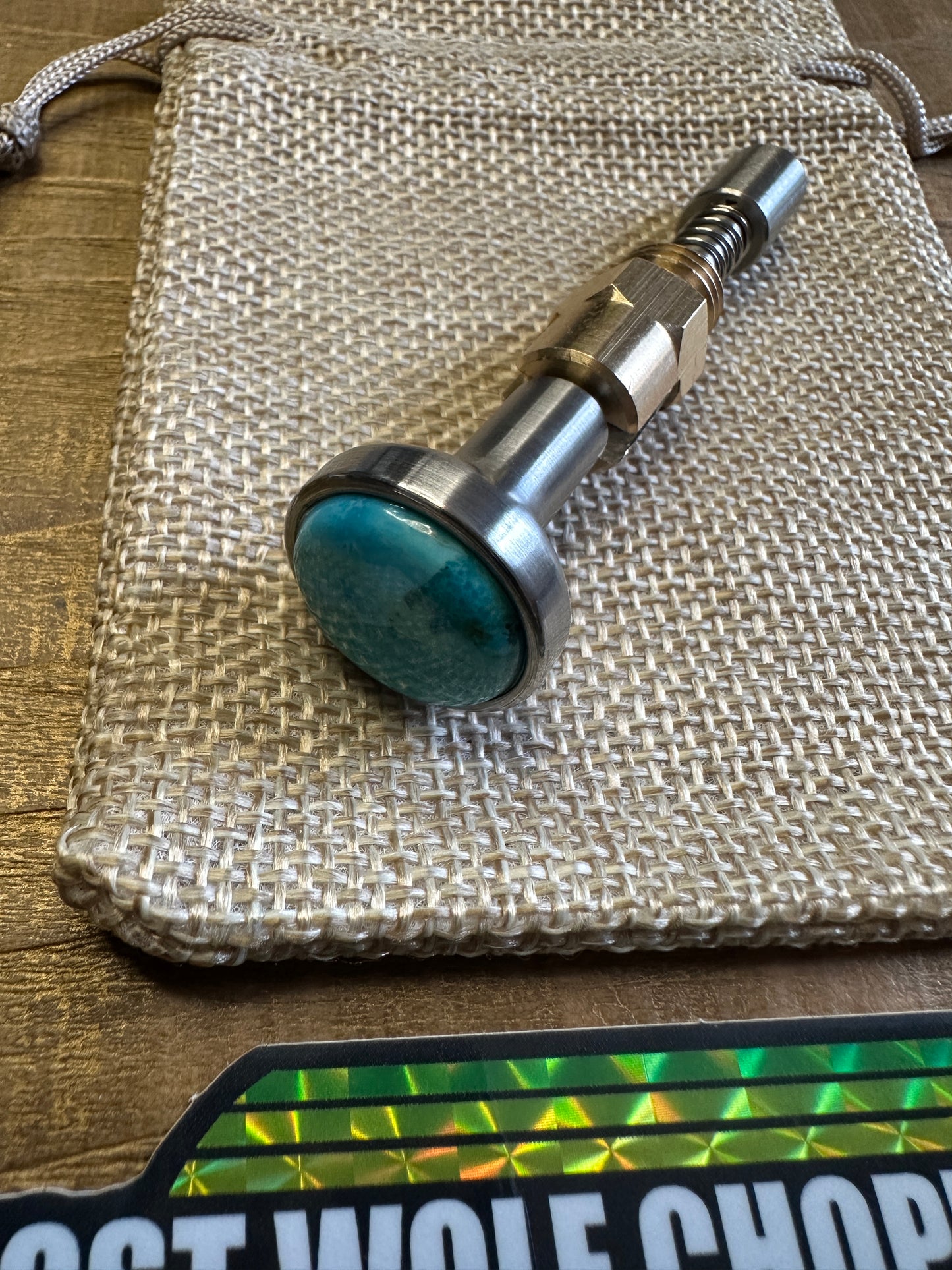 Kingman Arizona Turquoise S&S Enricher Choke Knob Long (Raw)