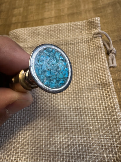 Arizona Turquoise Inlay S&S Enricher Choke Knob (Striped Chalice)