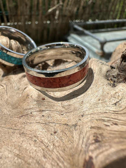 Native American-inspired inlaid rings