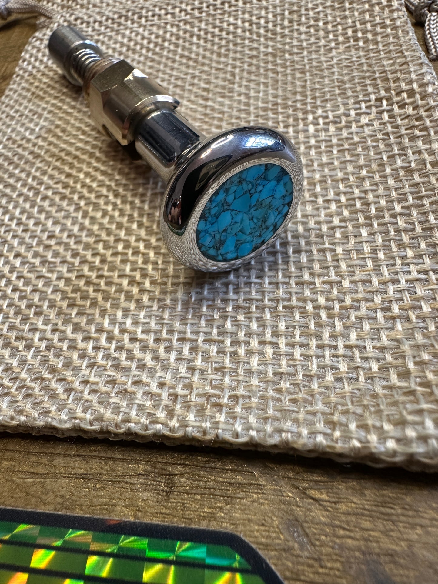 Arizona Turquoise Inlay S&S Enricher Choke Knob (Long)
