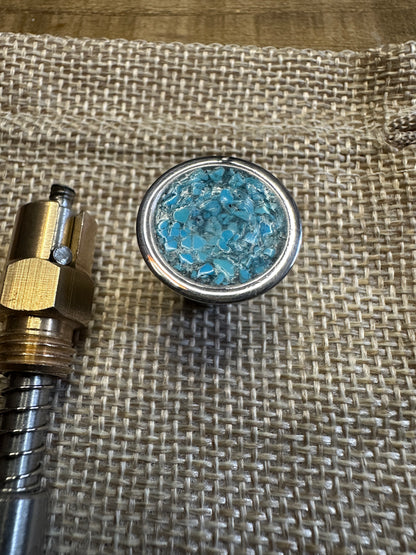 Arizona Turquoise Inlay S&S Enricher Choke Knob (Striped Chalice)