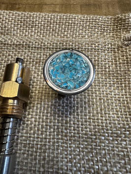 Arizona Turquoise Inlay S&S Enricher Choke Knob (Striped Chalice)