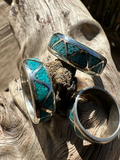 Sterling silver turquoise inlay ring.