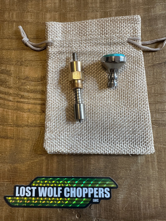 Kingman Arizona Turquoise S&S Enricher Choke Knob (Striped Long)