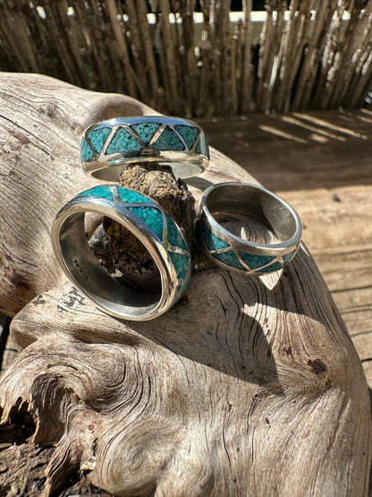 Sterling silver turquoise inlay ring.