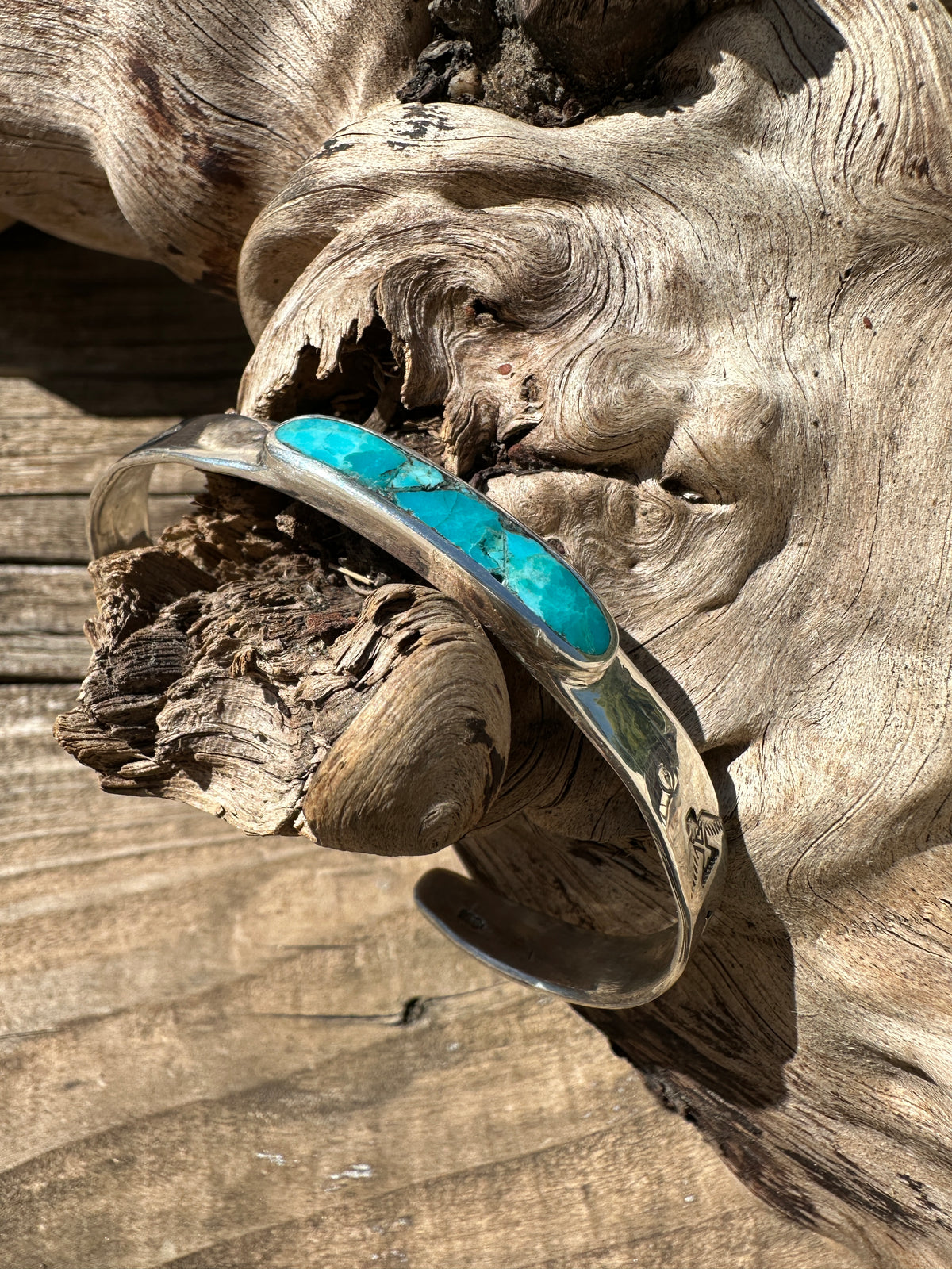 Sterling Silver Cuff, Kingman Turquoise.