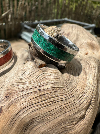 Native American-inspired inlaid rings
