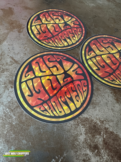 Round Lost Wolf Choppers Stickers