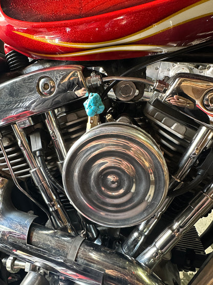 Turquoise S&S Enricher Choke Knob.