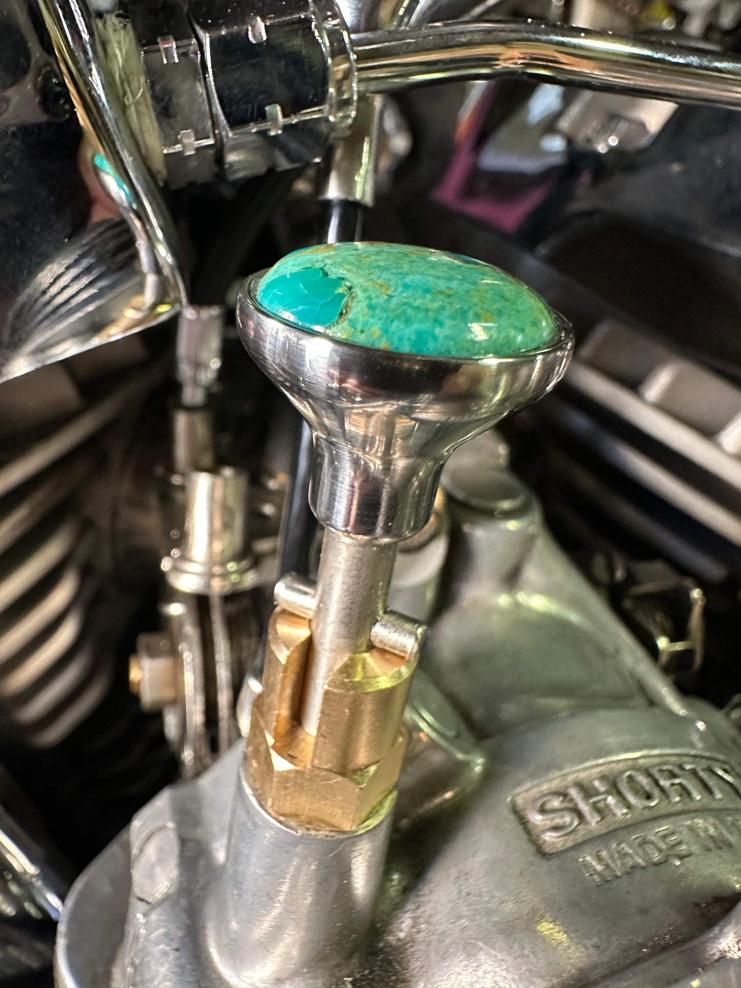 Kingman Arizona Turquoise S&S Enricher Choke Knob Short