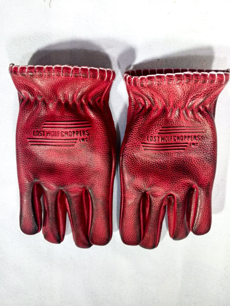 Lost Wolf Choppers Gloves Burnt Red