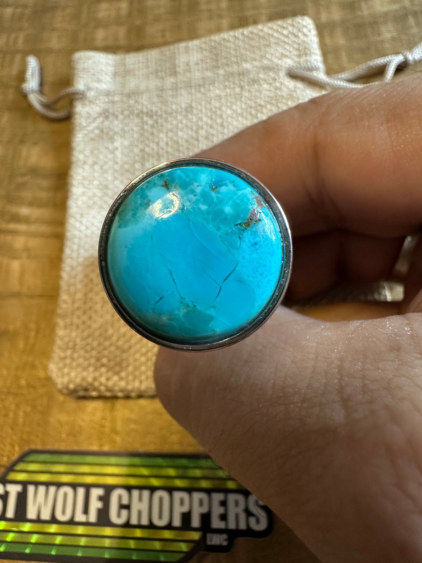 Kingman Arizona Turquoise S&S Enricher Choke Knob (Striped Long)