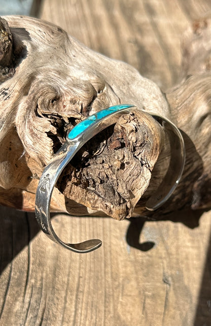 Sterling Silver Cuff, Kingman Turquoise.