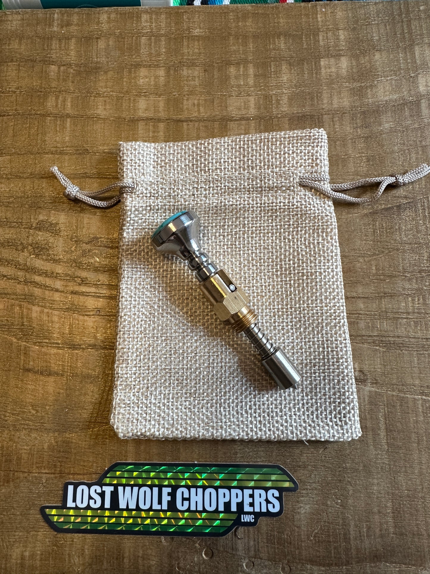 Kingman Arizona Turquoise S&S Enricher Choke Knob (Striped Long)