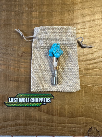 Turquoise S&S Enricher Choke Knob.