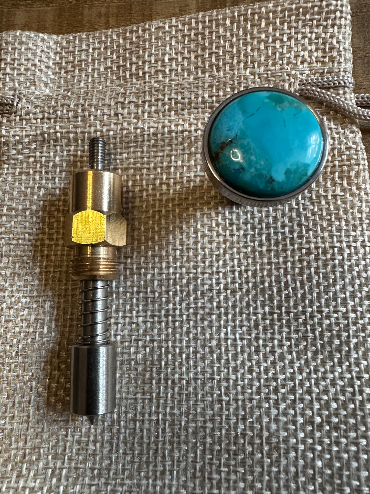 Kingman Arizona Turquoise S&S Enricher Choke Knob (Striped Long)