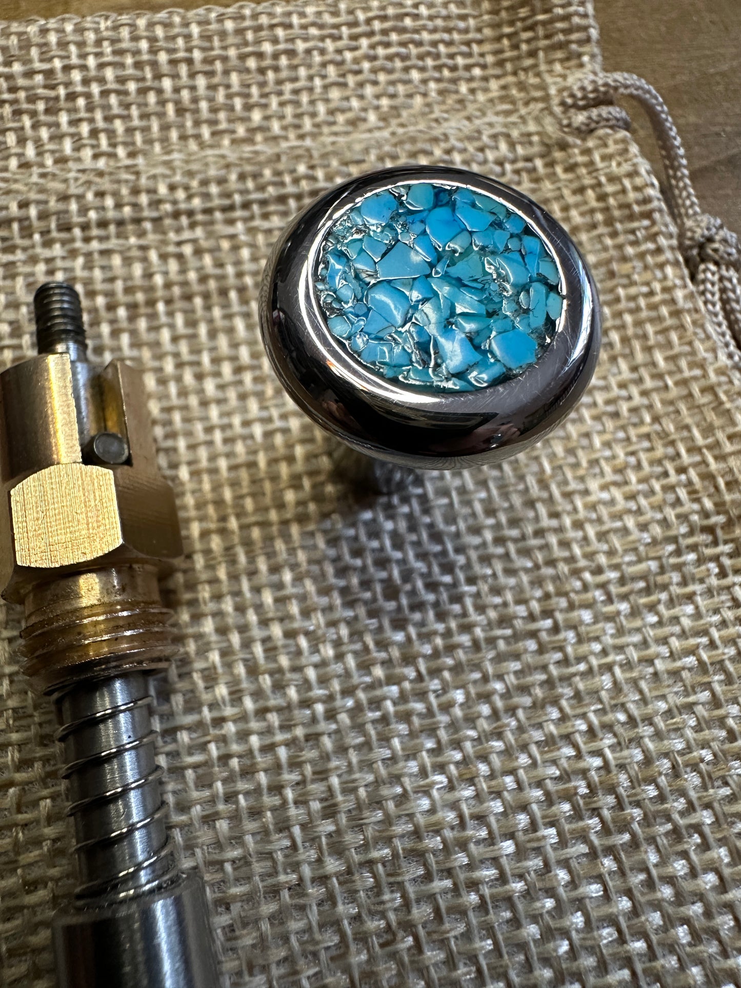 Arizona Turquoise Inlay S&S Enricher Choke Knob (Long)