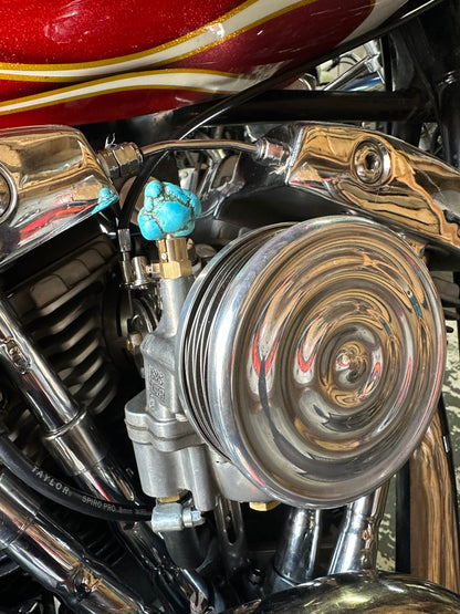 Turquoise S&S Enrichener Choke Knob.