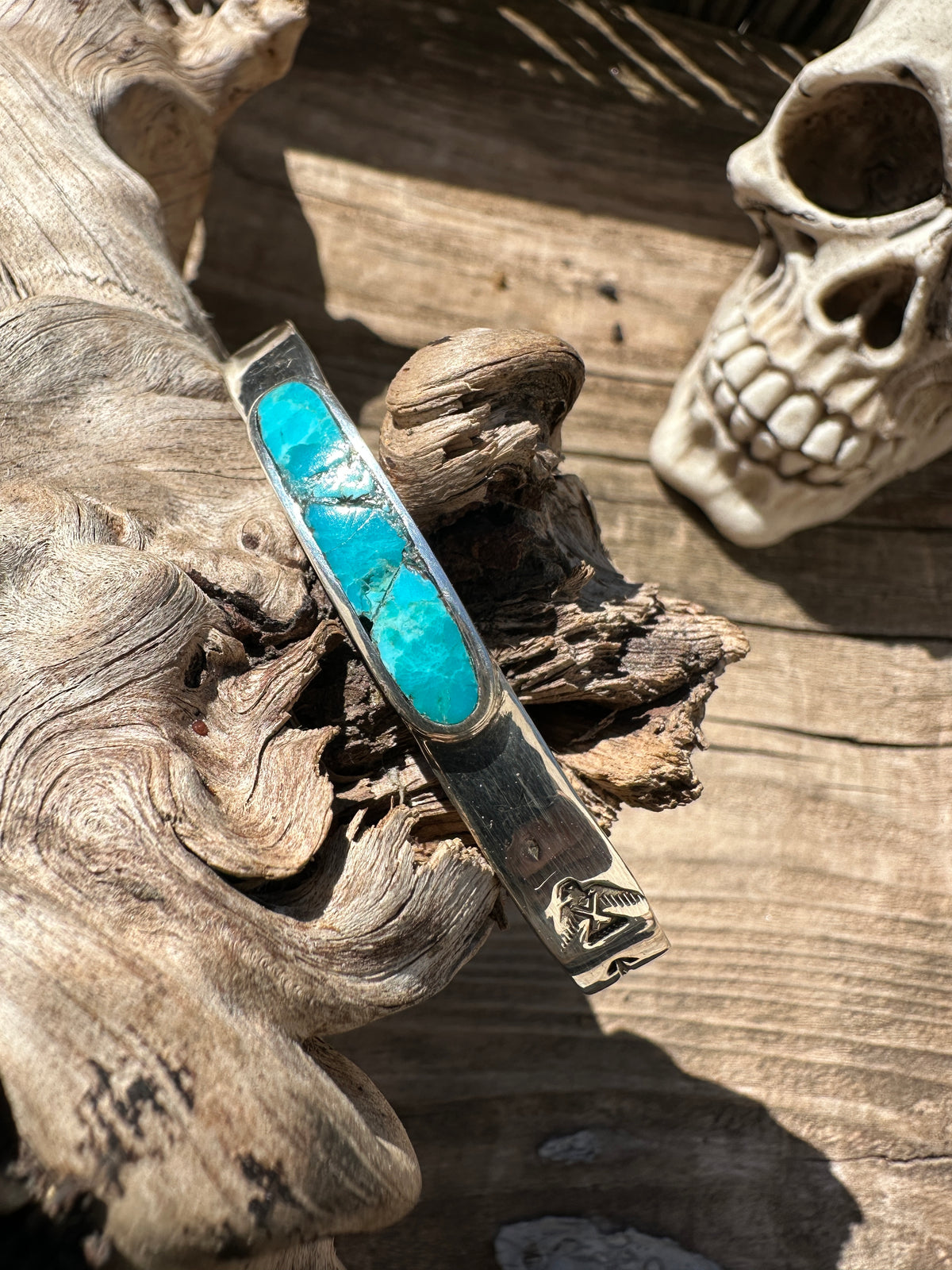 Sterling Silver Cuff, Kingman Turquoise.