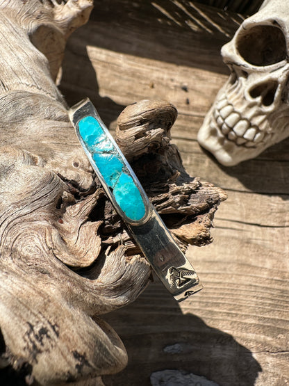 Sterling Silver Cuff, Kingman Turquoise.