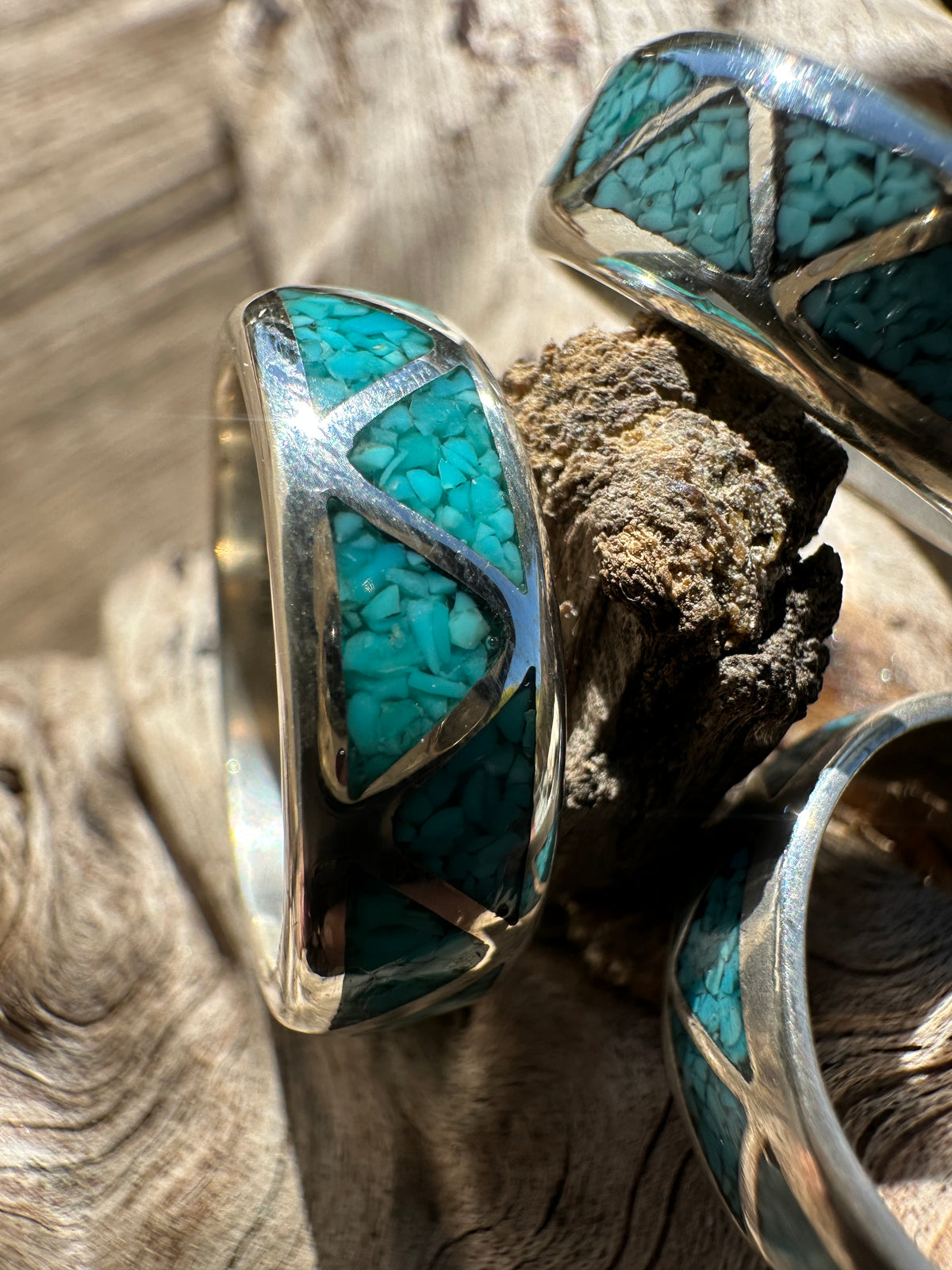 Sterling silver turquoise inlay ring.