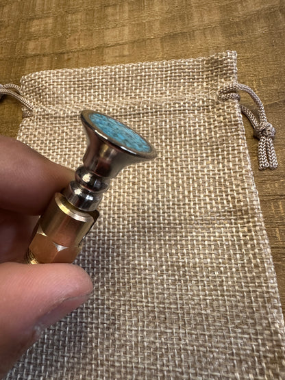 Arizona Turquoise Inlay S&S Enricher Choke Knob (Striped Chalice)
