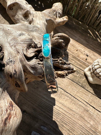 Sterling Silver Cuff, Kingman Turquoise.